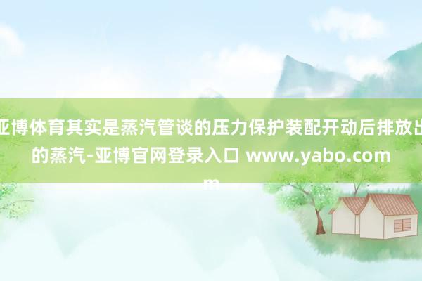 亚博体育其实是蒸汽管谈的压力保护装配开动后排放出的蒸汽-亚博官网登录入口 www.yabo.com
