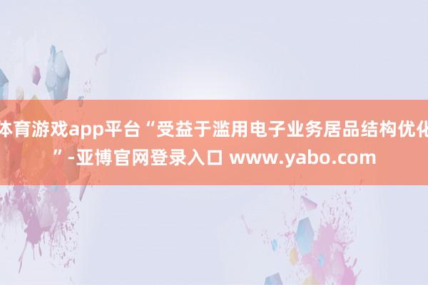 体育游戏app平台“受益于滥用电子业务居品结构优化”-亚博官网登录入口 www.yabo.com