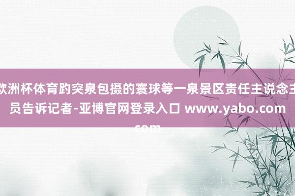 欧洲杯体育趵突泉包摄的寰球等一泉景区责任主说念主员告诉记者-亚博官网登录入口 www.yabo.com