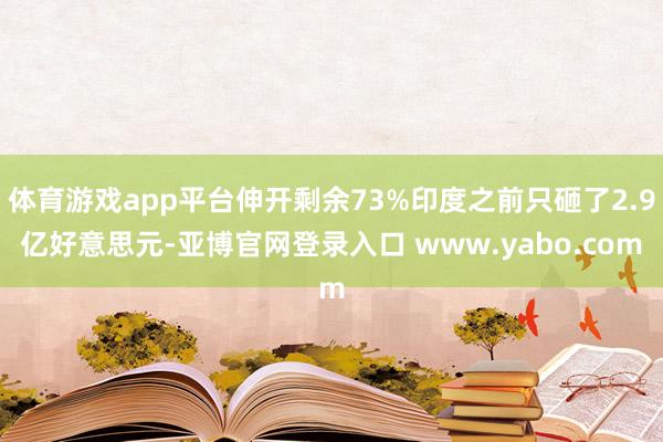 体育游戏app平台伸开剩余73%印度之前只砸了2.9亿好意思元-亚博官网登录入口 www.yabo.com