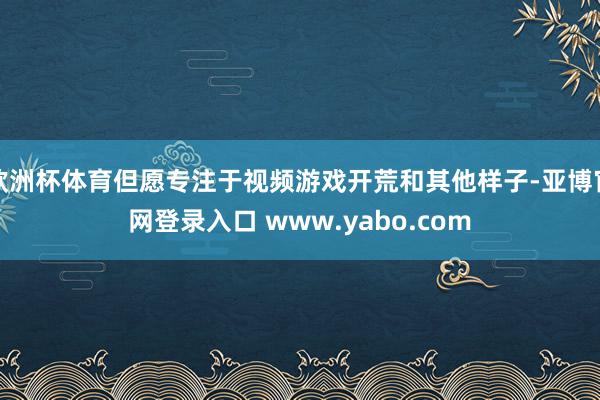 欧洲杯体育但愿专注于视频游戏开荒和其他样子-亚博官网登录入口 www.yabo.com