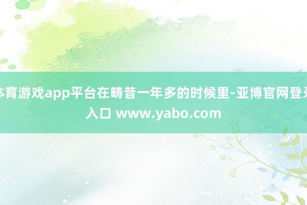 体育游戏app平台在畴昔一年多的时候里-亚博官网登录入口 www.yabo.com