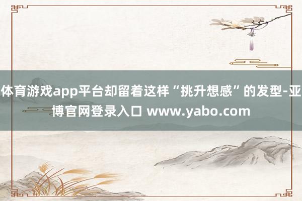 体育游戏app平台却留着这样“挑升想感”的发型-亚博官网登录入口 www.yabo.com