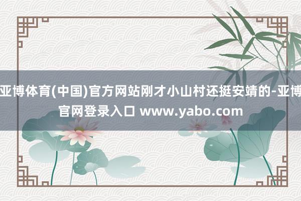亚博体育(中国)官方网站刚才小山村还挺安靖的-亚博官网登录入口 www.yabo.com